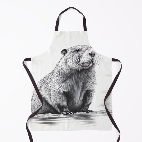 Item preview, Black and white beaver pencil drawing designed and sold by Pencil-Art.