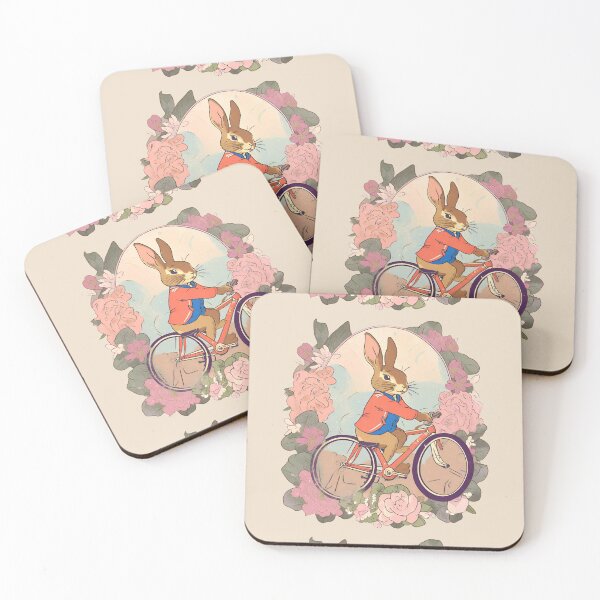 Item preview, Vintage Cycling Rabbit Bunny Mom with Beautiful Roses designed and sold by wigobun.