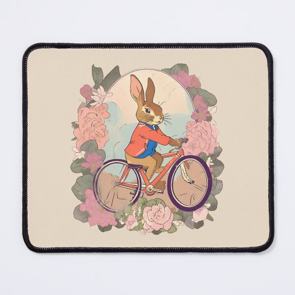 Item preview, Vintage Cycling Rabbit Bunny Mom with Beautiful Roses designed and sold by wigobun.