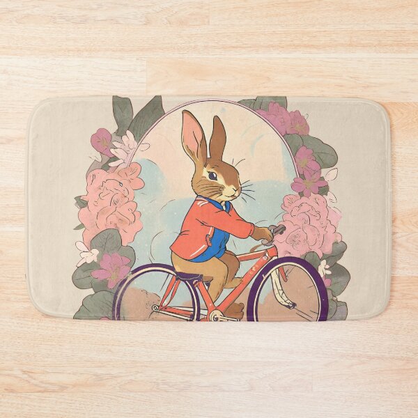 Item preview, Vintage Cycling Rabbit Bunny Mom with Beautiful Roses designed and sold by wigobun.