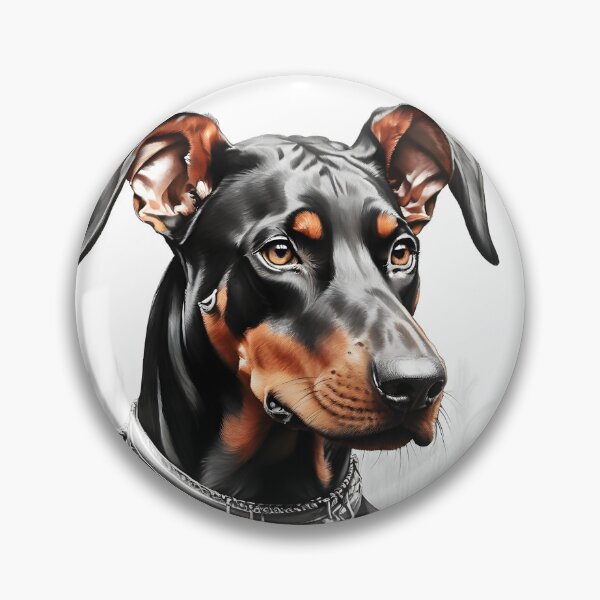 Item preview, Black and white Doberman drawing designed and sold by Pencil-Art.