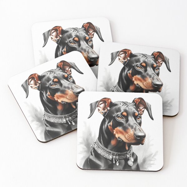 Item preview, Black and white Doberman drawing designed and sold by Pencil-Art.