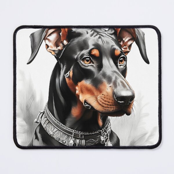 Item preview, Black and white Doberman drawing designed and sold by Pencil-Art.