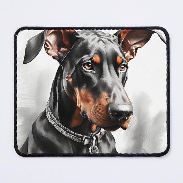 Item preview, Black and white Doberman drawing designed and sold by Pencil-Art.