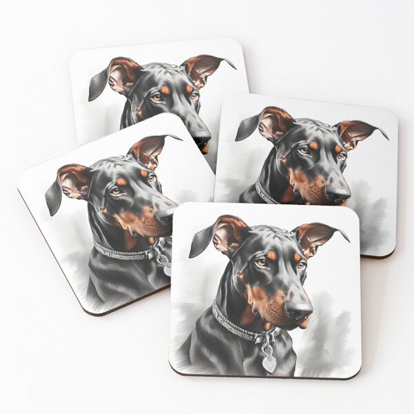 Item preview, Black and white Doberman drawing designed and sold by Pencil-Art.