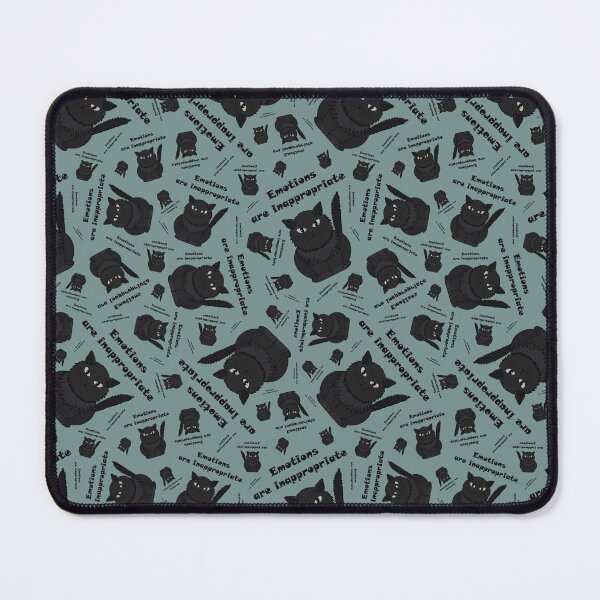Item preview, Pattern with a black cat Tomeo and the inscription "Emotions are inappropriate" designed and sold by Cherevan.