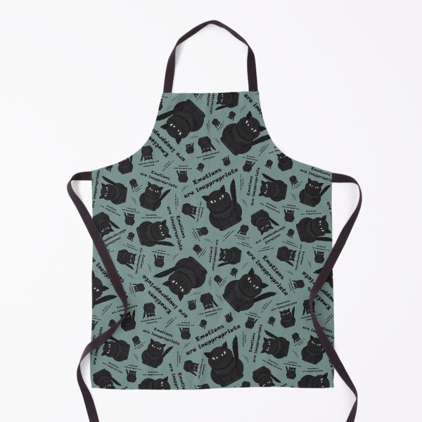 Item preview, Pattern with a black cat Tomeo and the inscription "Emotions are inappropriate" designed and sold by Cherevan.