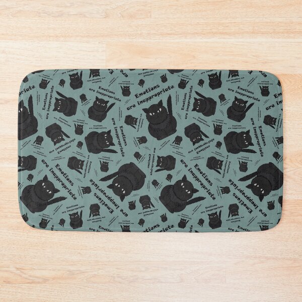Item preview, Pattern with a black cat Tomeo and the inscription "Emotions are inappropriate" designed and sold by Cherevan.