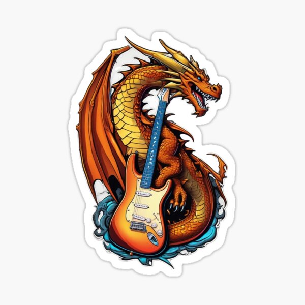 Item preview, Dragon and Guitar designed and sold by Canan Topantas.