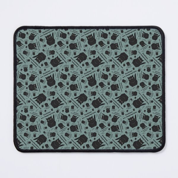 Item preview, Pattern with a black cat Tomeo and the inscription "Emotions are inappropriate" designed and sold by Cherevan.