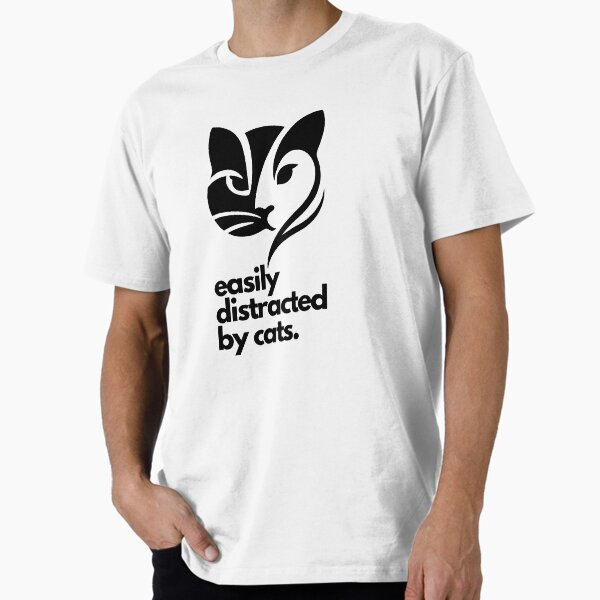 Item preview, easily distracted by cats black and white designed and sold by SparkleShack.