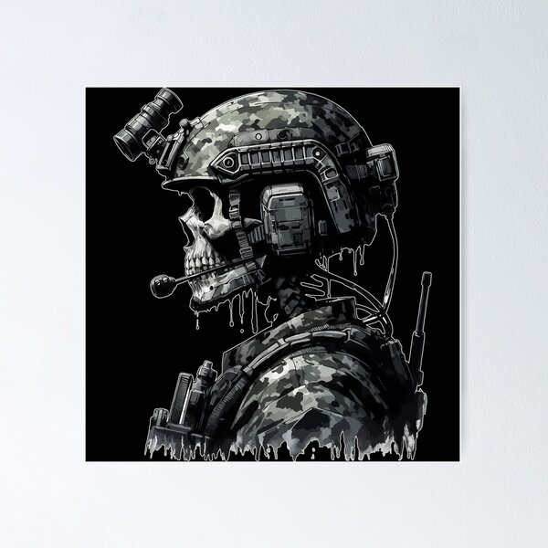 Skeleton Skull Soldier Poster