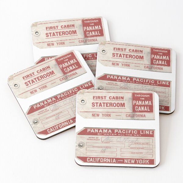 Item preview, Travel Vintage Steamer Ship Luggage Tags Panama Pacific Line designed and sold by KiwiHola.