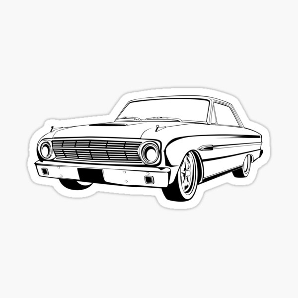 1964-65 Ford Falcon Coupe Classic Car Outline Design Tshirt |