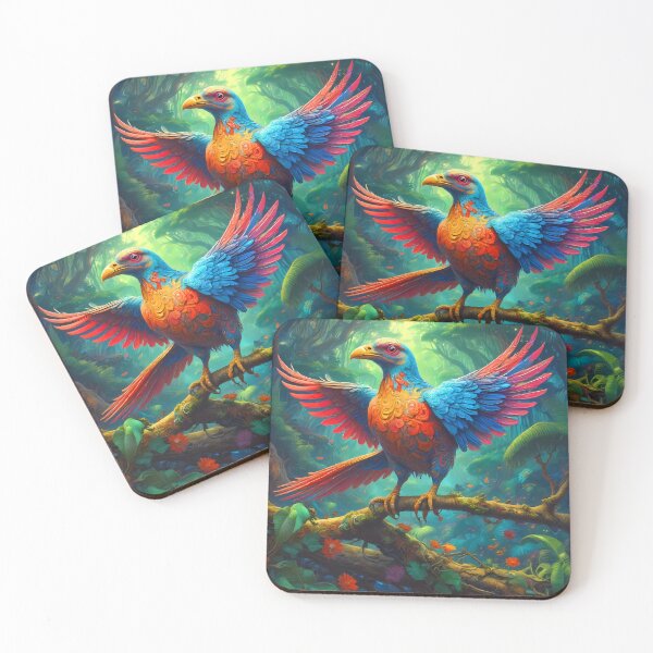 Item preview, Colourful bird flapping wings in jungle designed and sold by FocusedArt.