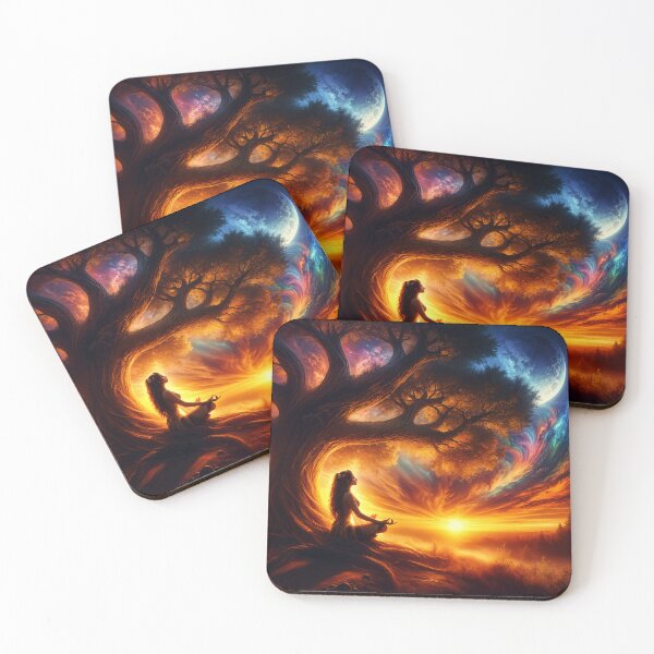 Item preview, "Solitude's Serenity: Sunset Meditation Beneath the Moonlit Canopy" designed and sold by MindVibe.