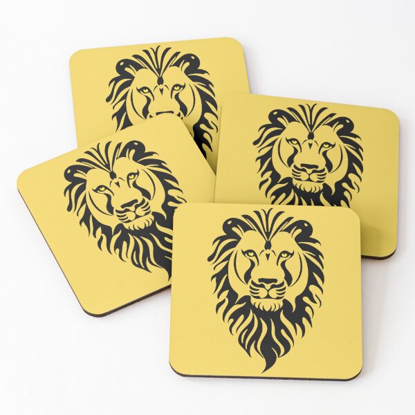 Item preview, Lion's face: black outline ▩ | Yellow designed and sold by cabana.space.