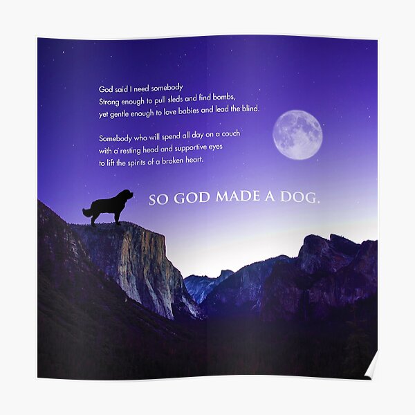 So God Made a Dog Poster