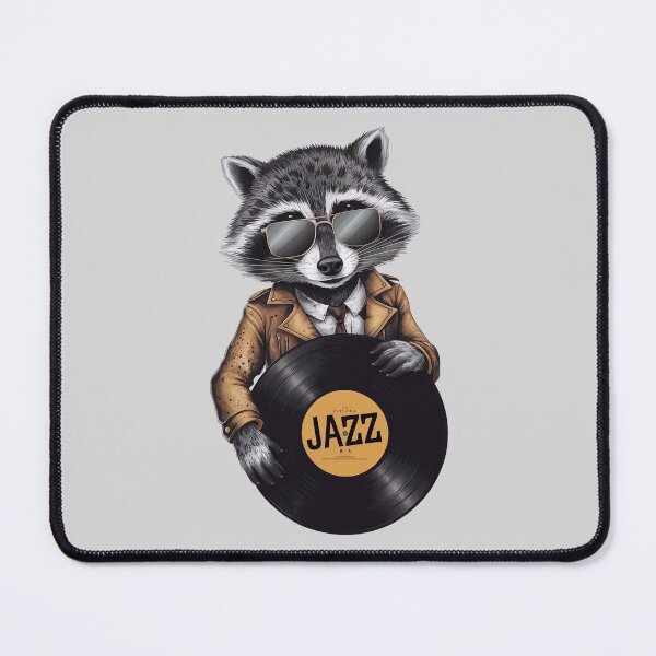 Item preview, A raccoon listening to jazz designed and sold by Tajdi.