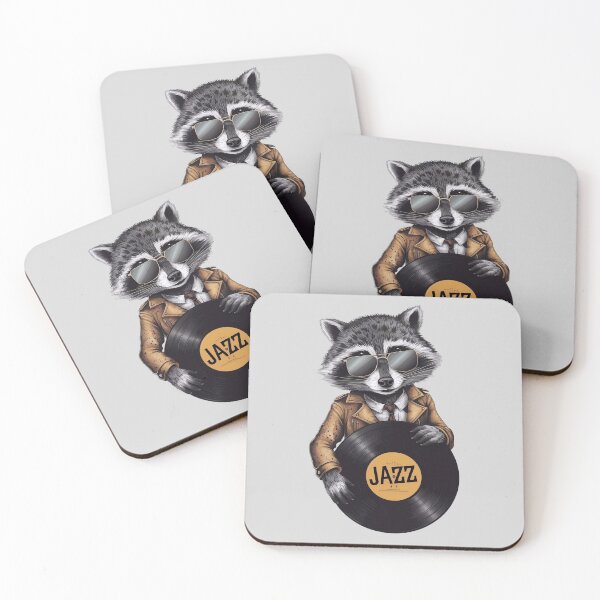 Item preview, A raccoon listening to jazz designed and sold by Tajdi.