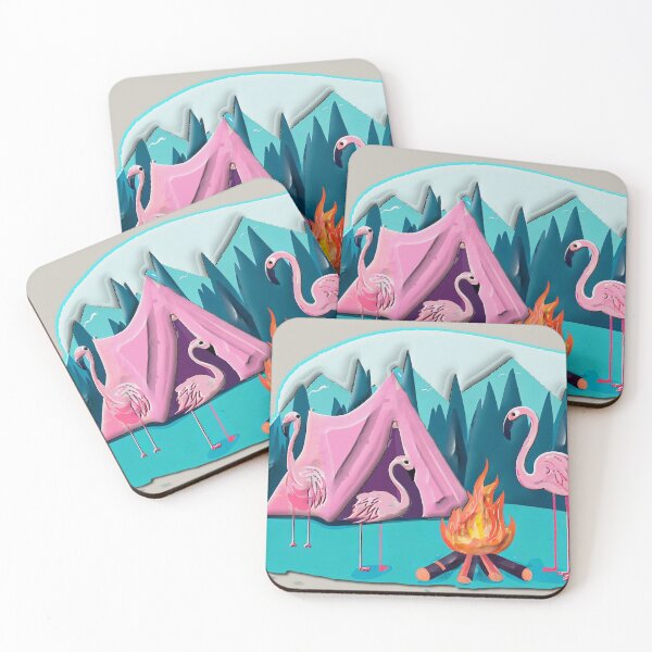 Item preview, FLAMINGOS CAMPING 3D STYLE designed and sold by THE AMERICAN TEEVANGELIST.