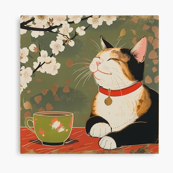 Item preview, Black Calico Cat And Green Tea designed and sold by sakurashorty.
