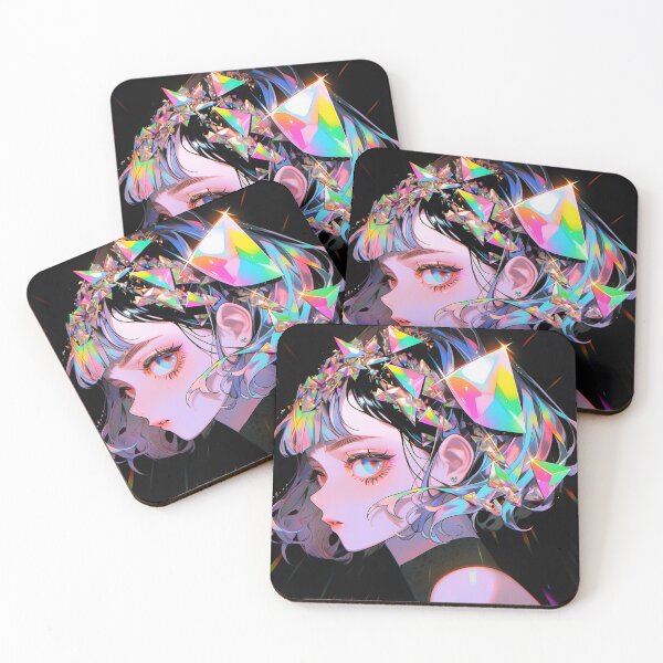Item preview, Vibrant Holographic Prism Anime Girl designed and sold by bubblegoth.