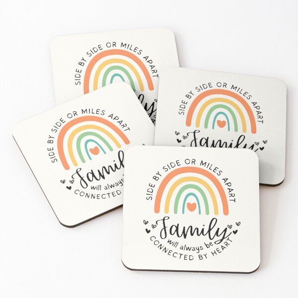 Item preview, Side By Side Or Miles Apart Family Will Always be Connected By Heart - Family Quote - Rainbow designed and sold by patternjp.