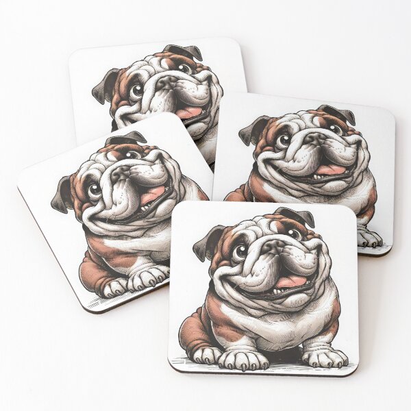 Item preview, English Bulldog Dog Cartoon Caricature designed and sold by CattyCornerPOD.