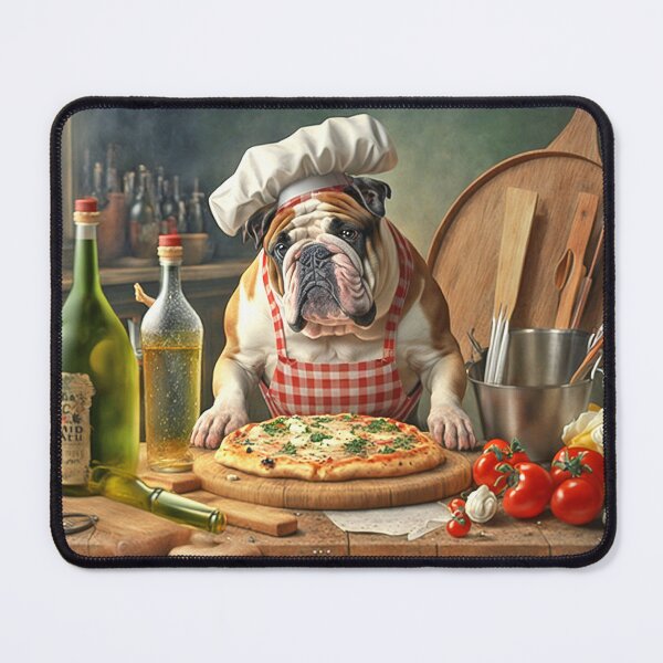 Item preview, English Bulldog Pizza Chef Jigsaw Puzzle designed and sold by candiscamera.