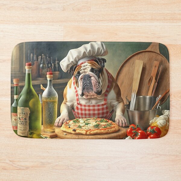 Item preview, English Bulldog Pizza Chef Jigsaw Puzzle designed and sold by candiscamera.