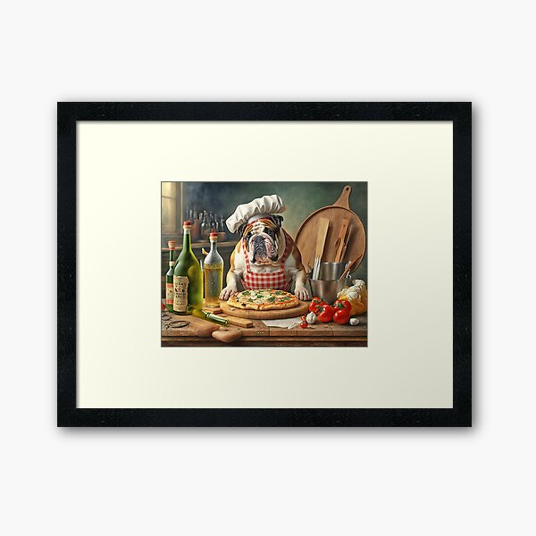Item preview, English Bulldog Pizza Chef Jigsaw Puzzle designed and sold by candiscamera.