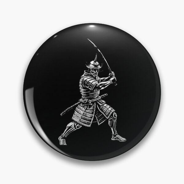 Item preview, Samurai with Sword in Hand: A Monochrome Portrait designed and sold by Pickmash.