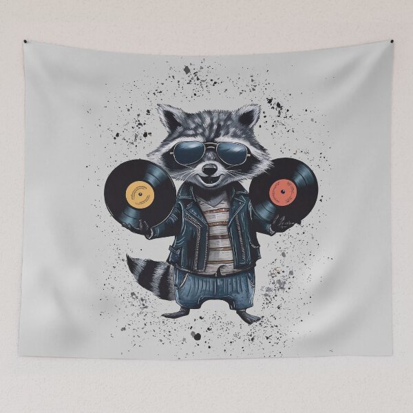 Item preview, A raccoon with vinyl designed and sold by Tajdi.