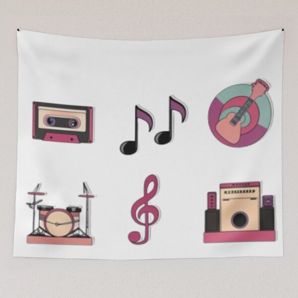 Item preview, Music themed retro sticker set designed and sold by luna--design.