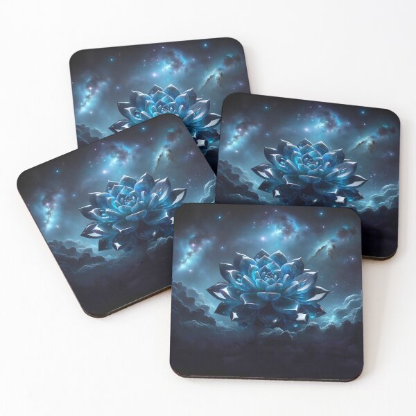 Item preview, Sapphire Cosmic Bloom: Galactic Blue Succulent Flower designed and sold by SeGoArtDesign.
