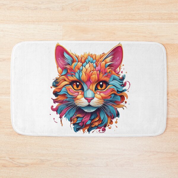 Item preview, Enchanted Cat with Vibrant Plumage - Captivating Masterpiece designed and sold by BNCH44.