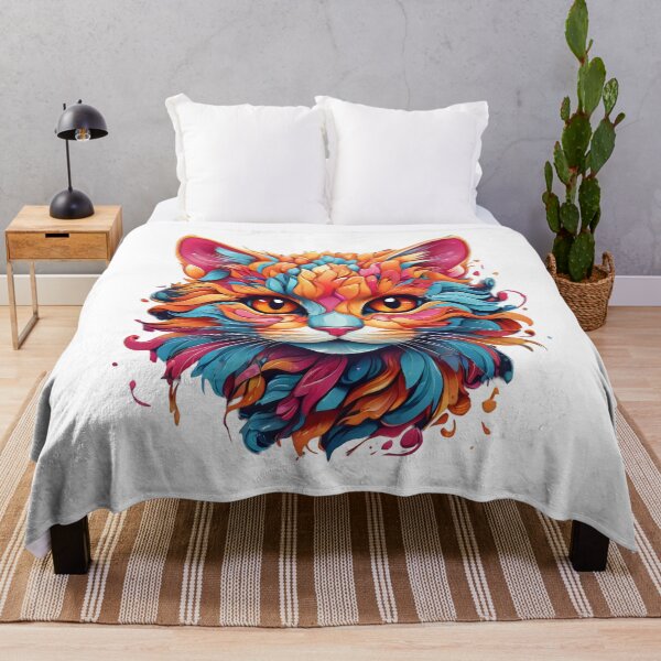 Item preview, Enchanted Cat with Vibrant Plumage - Captivating Masterpiece designed and sold by BNCH44.