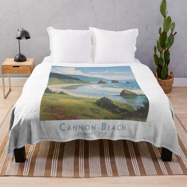 Item preview, Vintage travel poster - Cannon Beach, Oregon - Minimalist retro design designed and sold by pod24.
