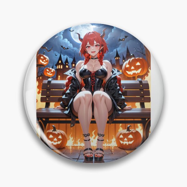 Artikelvorschau, Halloween-Anime, Ecchi-Waifu mit Kürbislaternen und Feuer entworfen und verkauft von Anime Lewd and Wonderful. Bong and Dongs..
