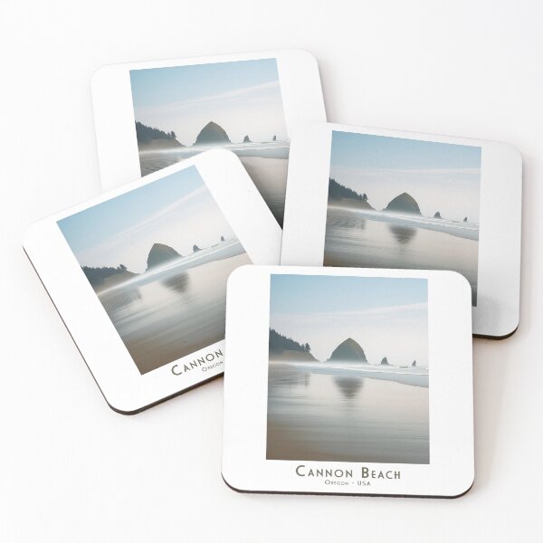 Item preview, Minimalist vintage travel poster - Cannon Beach at dawn designed and sold by pod24.