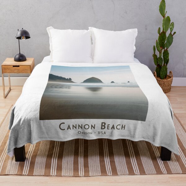 Item preview, Minimalist vintage travel poster - Cannon Beach at dawn designed and sold by pod24.