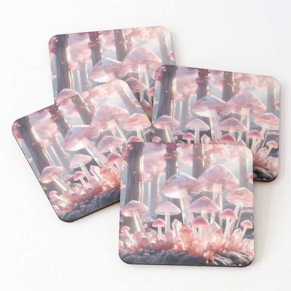 Item preview, Enchanted Forest: Rose Quartz Mushroom Grove designed and sold by SeGoArtDesign.