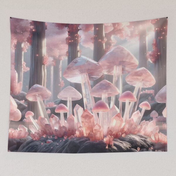 Item preview, Enchanted Forest: Rose Quartz Mushroom Grove designed and sold by SeGoArtDesign.