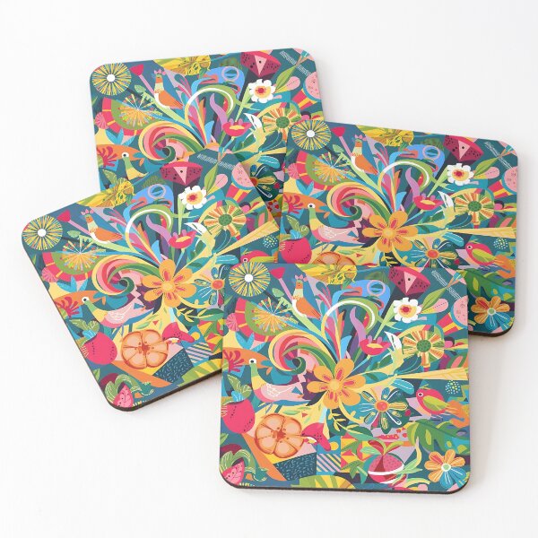 Item preview, A lively burst of nature pattern designed and sold by Haji  Kamora.