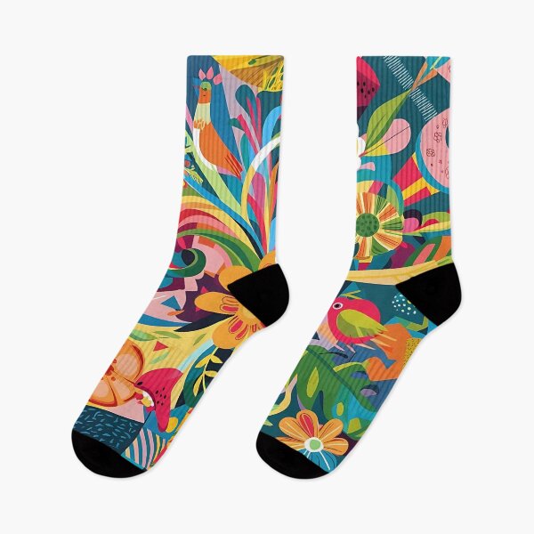 Item preview, A lively burst of nature pattern designed and sold by Haji  Kamora.