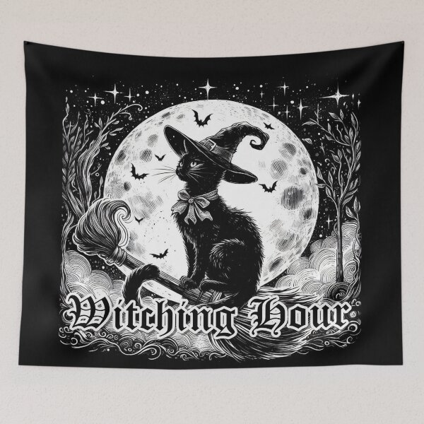 Item preview, Witching Hour Black cat in the moon designed and sold by 66sideddice.