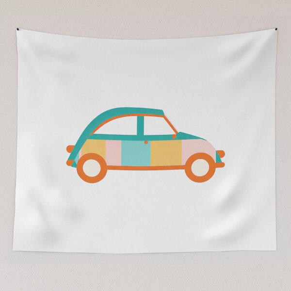 Item preview, Colorful Patchwork Car | Retro Car Art | Vintage Style Illustration designed and sold by Epic--Art.