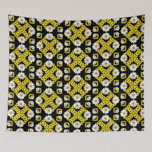 Item preview, blooming daisies with sunflowers floral pattern flower designed and sold by rhnaturestyles.