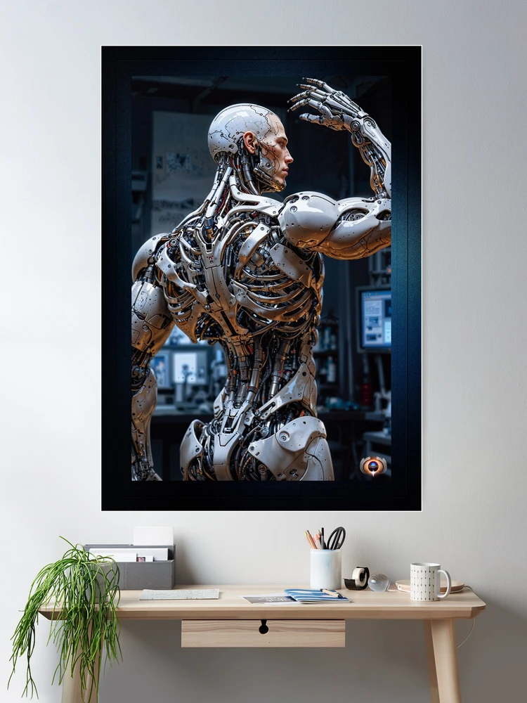 The Power Of A Machine Body Interesting AI Concept Art by Xzendor7 Room Decor Android Portrait Poster Art Print